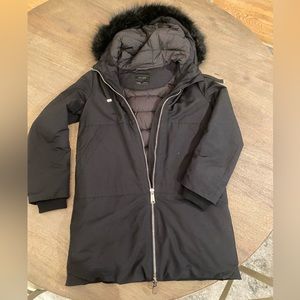 Zara winter coat with fur hood size small